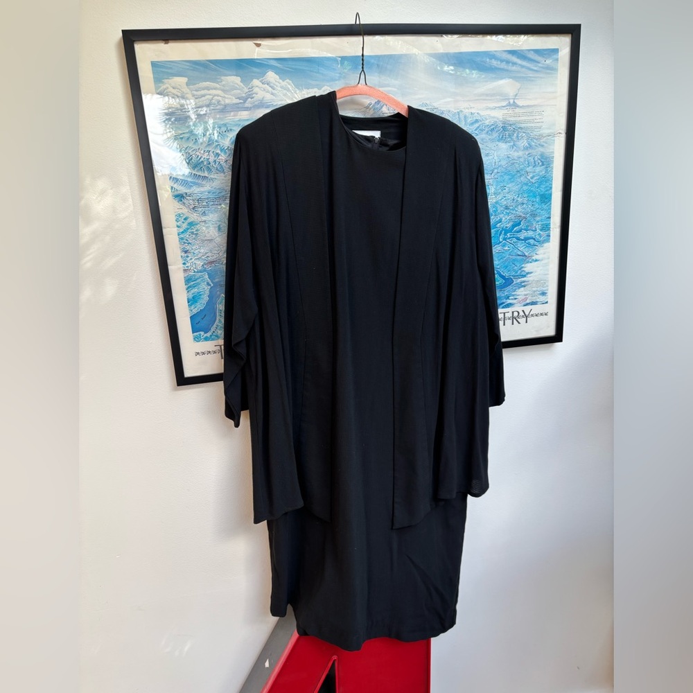 Vintage Black Women’s Dress Suit With Cardigan
